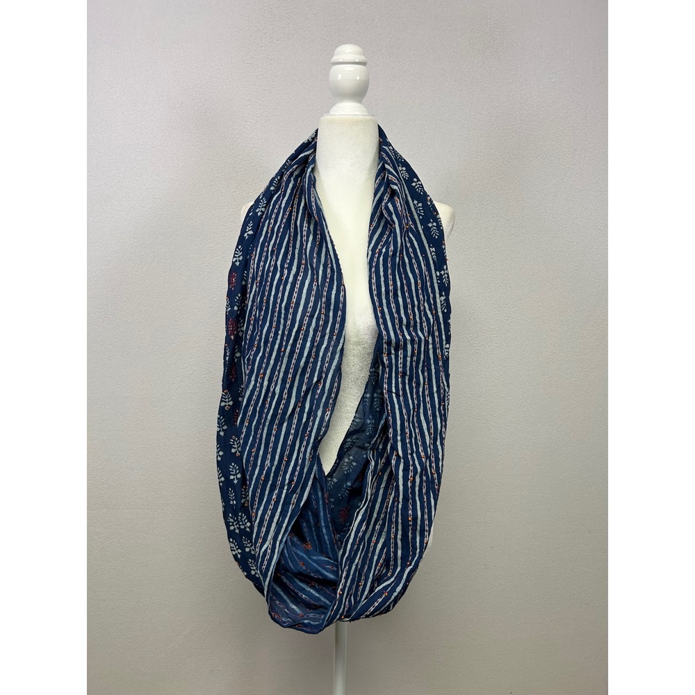 Boho Artisan Anthropologie NWT Womens OS Blue Natural‎ Dye Indigo Infinity Scarf